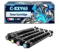 CEXV65 Toner Cartridge Compatible for Canon imageRUNNER C3326 C3326i Printer, With Chip Large Capacity 17500 Pages (4-Pack BK/C/M/Y)