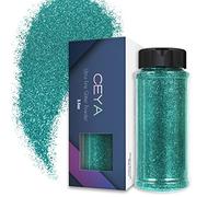 Ceya 3.5oz/ 100g Ultra Fine Glitter Powder Aquamarine Glitter 1/128” 0.008” 0.2mm for Slime Epoxy Resin Craft Tumbler Jewelry Nail Art Festival Makeup Scrapbook Painting Wedding Cards