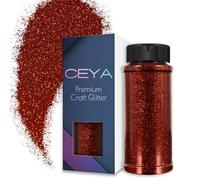 Ceya 3.5oz/ 100g Ultra Fine Glitter Powder Brick Red Glitter 1/128” 0.008” 0.2mm for Slime Epoxy Resin Craft Tumbler Jewelry Nail Art Festival Makeup Scrapbook Painting Wedding Cards