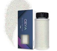 Ceya 3.5oz/ 100g Ultra Fine Glitter Powder Colorful White Iridescent Glitter 1/128” 0.008” 0.2mm for Slime Epoxy Resin Tumbler Nail Art Festival Makeup Scrapbook Wedding Cards Jewelry Painting Arts