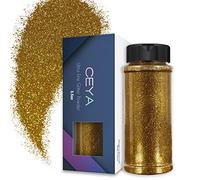 Ceya 3.5oz/ 100g Ultra Fine Glitter Powder Deep Gold Glitter 1/128” 0.008” 0.2mm for Slime Epoxy Resin Craft Tumbler Jewelry Nail Art Festival Makeup Scrapbook Painting Wedding Cards