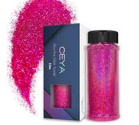 Ceya 3.5oz/ 100g Ultra Fine Glitter Powder Laser Deep Pink Holographic Glitter 1/128” 0.008” 0.2mm for Slime Epoxy Resin Craft Tumbler Jewelry Nail Art Festival Makeup Scrapbook Painting Wedding Cards