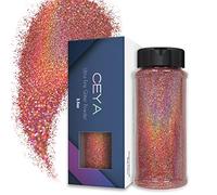 Ceya 3.5oz/ 100g Ultra Fine Glitter Powder Laser Pink Mauve Holographic Glitter 1/128” 0.008” 0.2mm for Slime Epoxy Resin Craft Tumbler Jewelry Nail Art Festival Makeup Scrapbook Painting Wedding Card