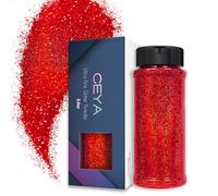 Ceya 3.5oz/ 100g Ultra Fine Glitter Powder Laser Red Holographic Glitter 1/128”0.008”0.2mm for Slime Epoxy Resin Craft Tumbler Jewelry Nail Art Festival Makeup Scrapbook Painting Wedding Cards