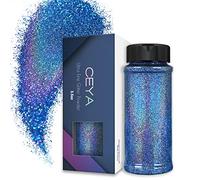 Ceya 3.5oz/ 100g Ultra Fine Glitter Powder Laser Sapphire Blue Holographic Glitter 1/128” 0.008” 0.2mm for Slime Epoxy Resin Craft Tumbler Jewelry Nail Art Festival Makeup Painting Wedding Cards