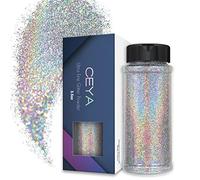 Ceya 3.5oz/ 100g Ultra Fine Glitter Powder Laser Silver Holographic Glitter 1/128” 0.008” 0.2mm for Slime Epoxy Resin Craft Tumbler Jewelry Nail Art Festival Makeup Scrapbook Painting Wedding Cards