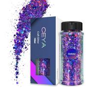Ceya Chameleon Chunky Glitter, 2.8oz/ 80g Galaxy Color Shift Craft Glitter Powder Color Changing Iridescent Flake Sequin for Epoxy Resin, Nail, Tumbler, Slime, Phone Case, Party Decor, Jewelry Making