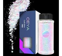 Ceya Chameleon Chunky Glitter, 3.5oz/ 100g Flamingo Opal Color Shift Craft Glitter Powder Color Changing Iridescent Flake Sequin for Epoxy Resin, Nail, Tumbler, Phone Case, Party Decor, Jewelry Making