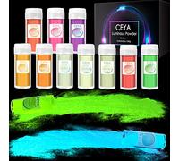 Ceya Glow Powder Set - 12 Colors, 8.46oz/240g Glow in The Dark Pigment Powder for Epoxy Resin Slime, Acrylic Paint, Nail Art & DIY Crafts