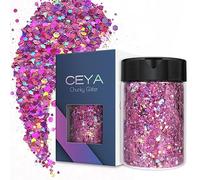 Ceya Holographic Chunky Glitter, 4.9oz/ 140g Violet Craft Glitter Powder