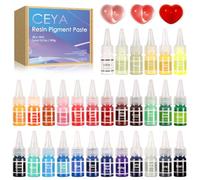 Ceya Pigment Paste for Epoxy Resin,30 Colors 300ml/13.7oz Highly Concentrated & Easy to Mix Opaque Resin Colorant Dye Set for Resina Art Painting,DIY Crafts,Molds,River Tables, Jewelry, Tumblers,Paint