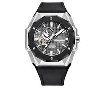 CEYADG Pagani Design Automatic Mechanical Men's Watch, Leather Strap, 24-Hour Dial, Sapphire Glass, NH39 Movement, Black Black