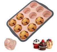 CEYAZYE 12-Cups Silicone Muffin Pan for Baking, Foldable Non-Stick Muffin Tray Tin with Metal Frame, Regular Size BPA Free Cupcake Molds for Making Cakes Egg Bites Brownies, Dishwasher & Easy-Release