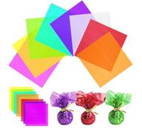 Ceydoew 120 Pcs Colored Cellophane Sheets, Easily Shaped Cellophane paper, Cellophane Wrap for DIY Crafts, Holiday Decorations, Small Gifts Packaging, Window Decorations. (7.5 x 7.5 Inch)