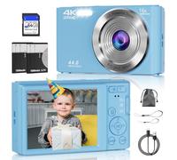 ceye Digital Camera, FHD 4K 44MP Kids Digital Camera, 16X Digital Zoom, Blue
