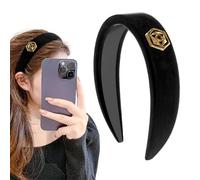 ceyfey Headbands for Women Fashion Hair Bands for Women's Hair Non Slip Fabric Wide Headbands for Thin Thick Hair (Black heart) (Black flower, One size)