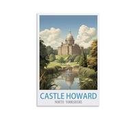 CEYHNO Castle Howard North Yorkshire Vintage Travel Poster 12x18inch(30x45cm) Canvas Art Poster And Wall Art Picture Print Modern Family Bedroom Decor
