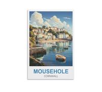 CEYHNO Mousehole Cornwall Vintage Travel Poster 20x30inch(50x75cm) Canvas Art Poster And Wall Art Picture Print Modern Family Bedroom Decor
