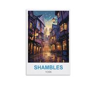 CEYHNO Shambles York Vintage Travel Poster 08x12inch(20x30cm) Canvas Art Poster And Wall Art Picture Print Modern Family Bedroom Decor