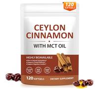 Ceylon Cinnamon 120 Softgels with MCT Oil | High Bioavailability Cinnamon Supplement | Natural Antioxidant for Blood Sugar Support & Digestive Health | Non-GMO, Gluten Free, Dairy Free (120PCS)