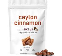 Ceylon Cinnamon Soft Gels with MCT Oil, Organic Ceylon Cinnamon Capsules, Highly Bioavailable Cinnamon Supplements, Non-GMO, Gluten Free, Micro Ingredients Formula - 300 Softgels (1 Pack)