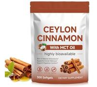 Ceylon Cinnamon SoftGels with MCT Oil, Cinnamon Supplements Cinnamomum Verum Bark Extract | Herbal Nutritional Support Rich in Natural antioxidants Gluten-Free Non-GMO & Soy-Free Formula 120 Softgels