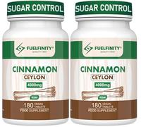 Ceylon Cinnamon Tablets 4000mg - 180 Tablets - Blood Sugar Control Supplement - Made at GMP Standards - High Strength Cinnamon Supplement - FuelFinity® - Vegan (2 Pack)