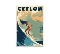 Ceylon - Sri Lanka Vintage Travel Poster Room Living Room Decor Modern Aesthetic Wall Art Gift For Friend Bed Unframe-style 24x36inch(60x90cm)
