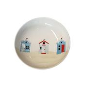 Ceylon Studio Beach Huts Design Hand Painted Ceramic Teatime Tableware - Salad Bowl/Serving Dish/Fruit Bowl -26.5cm