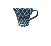 Ceylon Studio Grey & White Moroccan Motif Design Hand Painted Ceramic Teatime Tableware - Mug