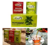 Ceylon Tea Mixed Box - English Breakfast, Peppermint & Green Tea- 25 Individually Wrapped Black Tea Bags 2g - Bold & Full-Bodied Premium Morning Brew - Sri Lankan Natural Tea (3 x Boxes)