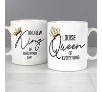 Ceylon Teabox Personalised King and Queen of Everything Mug Set