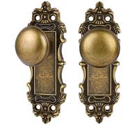 CEYMIO Antique Brass Bronze Dummy Door Knobs Antique Interior, 2 Pack