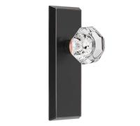 CEYMIO Antique Crystal Dummy Door Knobs Interior, 2 Pack, Oil Rubbed Bronze