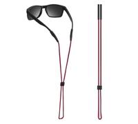 CEYOEM Adjustable Glasses Strap, Secure Non-Slip Glasses Chain for Daily Wear & Light Sports, Soft Nylon Eyewear Retainer with Silicone Ends for Comfort All Day (Burgundy)