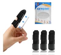 CEYOME Black Finger Splint Strap - 3Pcs Adjustable Trigger Finger Splints with Aluminum Support, Finger Brace & Finger Support for Broken Finger, Arthritis Pain Relief & Knuckle Immobilization