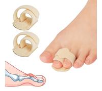 CEYOME Hammer Toe Straightener - 2 Pcs Broken Toe Wraps,Hammer Toe Corrector for Women & Men, Toe Splint Relief for Correcting Hammer Toes, Broken Toes, Crooked Toes & Overlapping Toes (Beige)