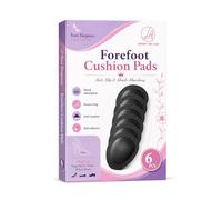 CEYOME Metatarsal Pads for Women - 3 Pairs Black Leather Surface Ball of Foot Cushion Pads, Breathable Soft Metatarsal Support Foot Cushions for Forefoot Pressure and Daily Comfort