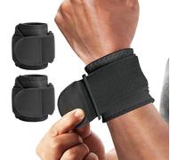 CEYOME Wrist Supports 2PCS - Adjustable Compression Wrist Straps, Comfortable Wrist Brace for Pain Relief, Tendonitis, Arthritis, Carpal Tunnel, Sports Injuries, Fitness, Healing Support (Black)