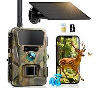 CEYOMUR 4G LTE Cellular Wildlife Camera, 48MP Solar Trail Camera with 64GB TF & SIM Card, Wildlife Camera with 5200mAh Battery, 0.2S Motion Activated, APP Instant Alarm, Cloud/TF Storage