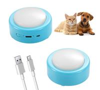 CEYOVISION Talking Buttons for Cats, Dog Buttons Talk, Voice Recording Button for Pet Communication, Set of 2 Blue Recordable Button with Batteries, Long Standby Dog & Cat Training Clicker
