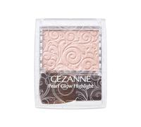 CEZANNE Pearl Glow Highlight 02 Rose Beige Highlight Luminous Wet Shine Pearl Brush Included 2.4g