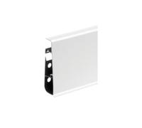 Cezar High Line White PVC Skirting Board with Wire Cable Cover 75mm x 2.5m (Sample Skirting 10cm)