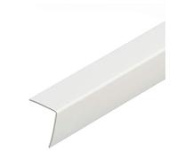 Cezar PVC Corner Angle Trim - 10 × 10 mm to 50 × 50 mm - White Wall Guard Edge Protector - Impact-Resistant 1m Length TMW Profiles (40mm x 40mm x 1M)