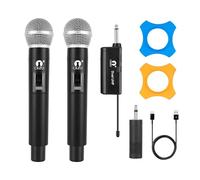 CEZO Wireless Microphone Dual UHF Dynamic Handheld Wireless Microphone System for iPhone, Computer, Karaoke, Conference, DJ, Vocal Recording, Singing, Church, on Stage Performance, Party Events