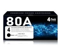 CF280A 80A Toner Cartridge 4-Pack, Compatible for HP 80A CF280X CF280A 80X