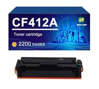 CF410A CF411A CF412A CF413A Toner Cartridge Compatible For HP COLOR LASERJET PRO MFP M477fdw M477fnw M452dn M452nw M452dw Printers, 2300/ 2200 Pages,Yellow-1 Pack