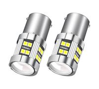 Cfanibo 2 Pcs P21W 1156 BA15S LED Bulb White, 6000K 6W DC10 30V LED Bulb for 12V 24V Vehicles Reverse Light Brake Light Turn Signal Tail Position Parking Rear Fog Lamp Backup Light for Car Truck RV
