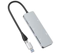 CFast Card Reader, USB C & USB A Dual Interface, 5Gbps High-Speed Aluminum CFast 2.0 Card Reader for SanDisk, Lexar, Transcend, Sony, Supports CFast/TF/SD/XD/CF Cards Simultaneously