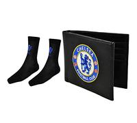CFC Official Chelsea Football Crest Mens Socks & Money Wallet Gift Set